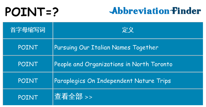 point 代表什么