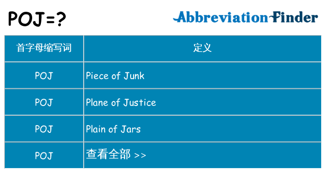 poj 代表什么