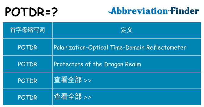 potdr 代表什么