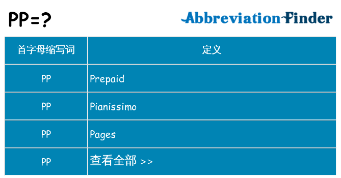 pp 代表什么