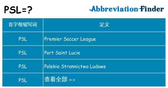 psl 代表什么