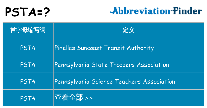 psta 代表什么