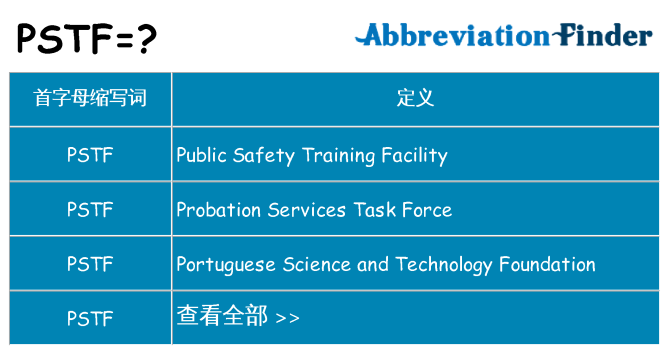 pstf 代表什么