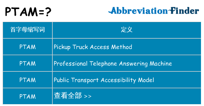 ptam 代表什么