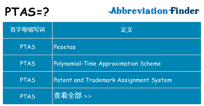 ptas 代表什么