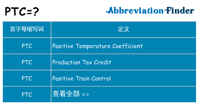 ptc 代表什么