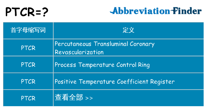 ptcr 代表什么