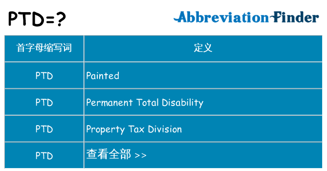 ptd 代表什么