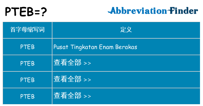 pteb 代表什么