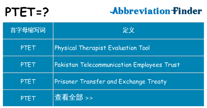 ptet 代表什么