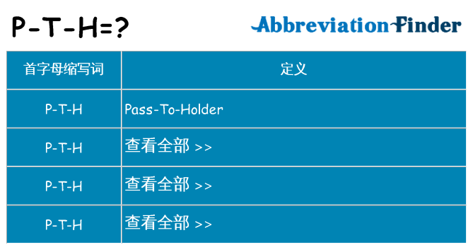 p-t-h 代表什么