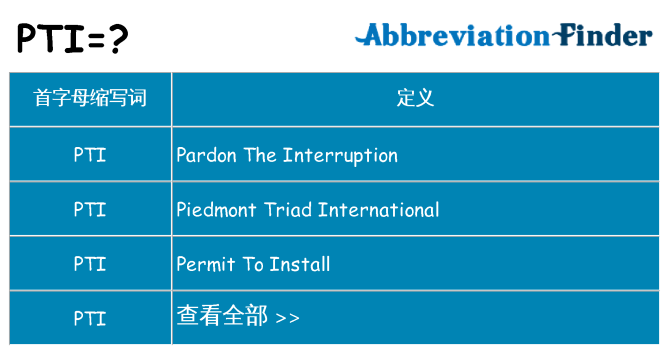 pti 代表什么