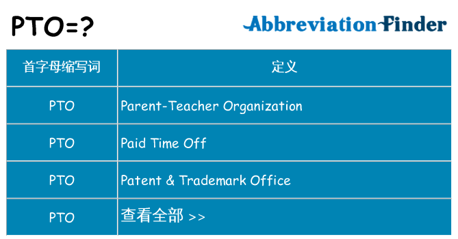 pto 代表什么