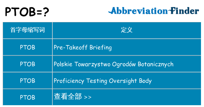 ptob 代表什么