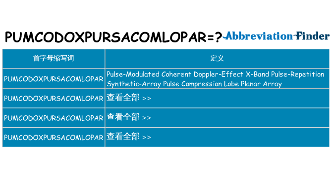 pumcodoxpursacomlopar 代表什么
