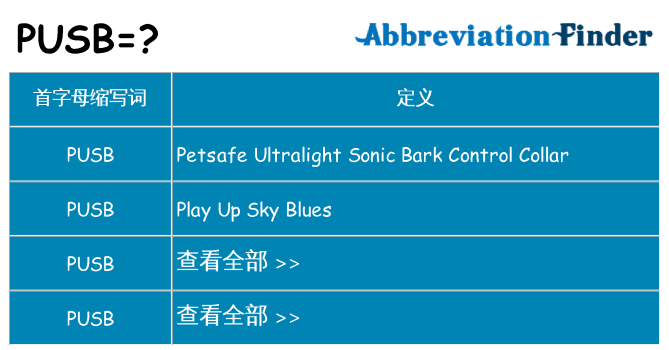 pusb 代表什么