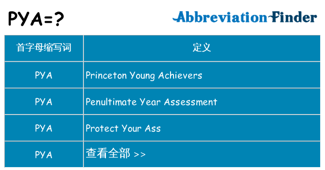 pya 代表什么