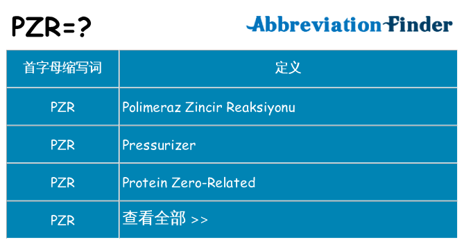 pzr 代表什么