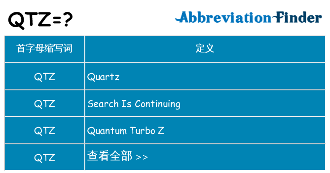 qtz 代表什么