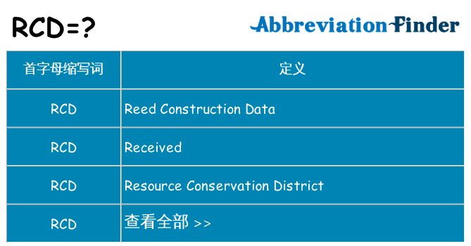 rcd 代表什么