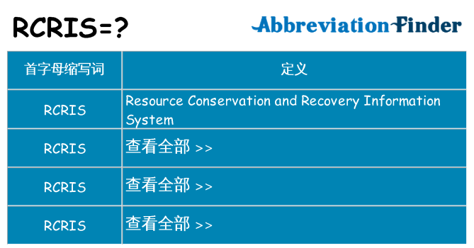 rcris 代表什么