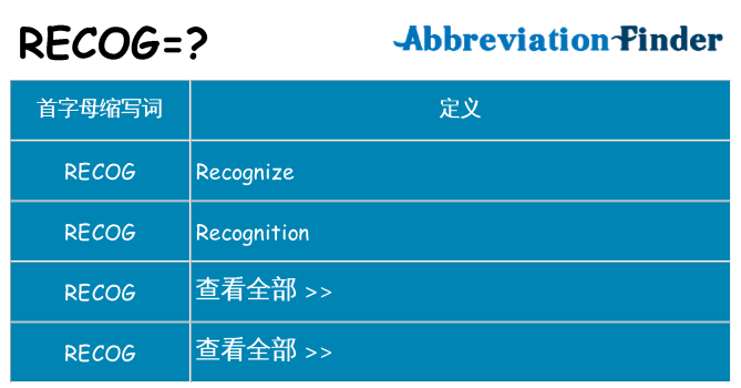 recog 代表什么