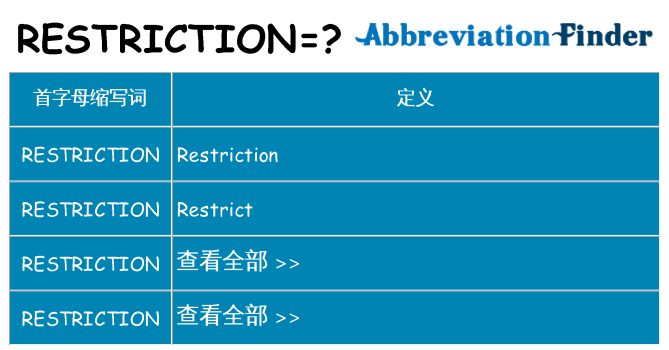 restriction 代表什么