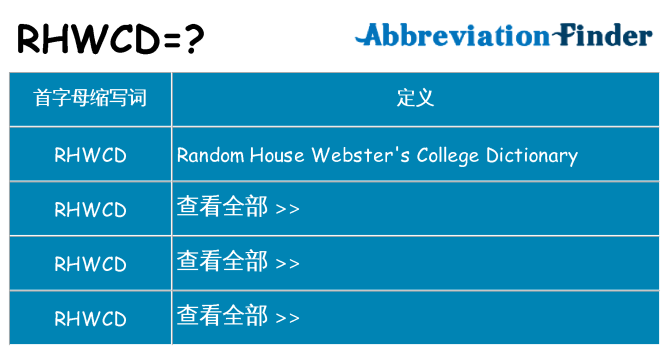 rhwcd 代表什么