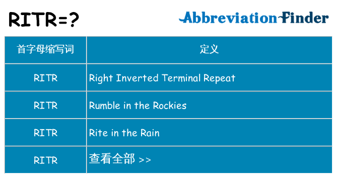 ritr 代表什么