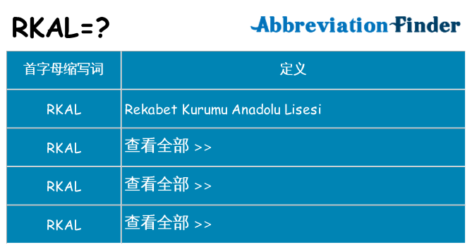 rkal 代表什么