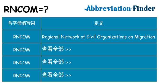 rncom 代表什么
