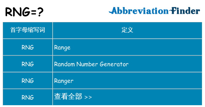 rng 代表什么