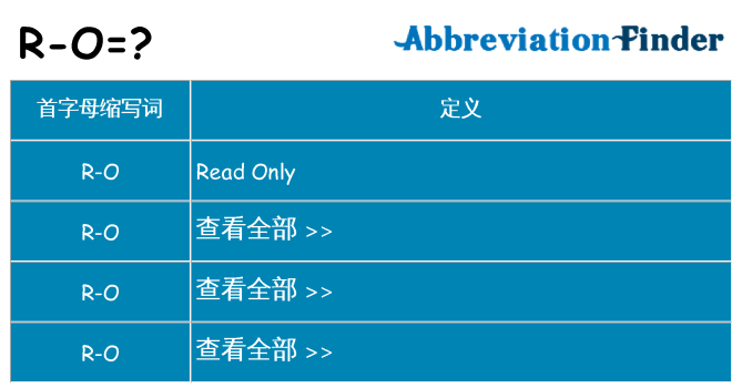 r-o 代表什么