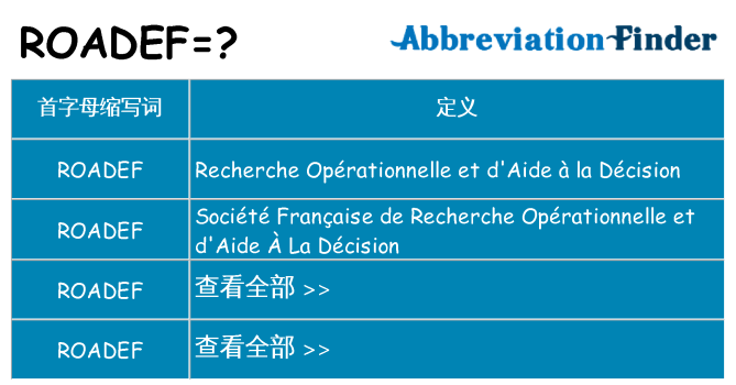 roadef 代表什么