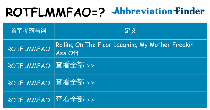 rotflmmfao 代表什么