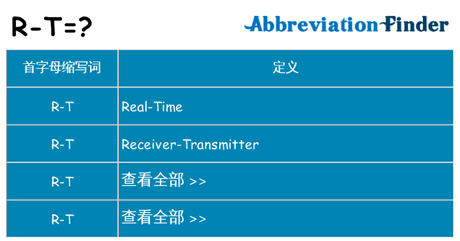 r-t 代表什么