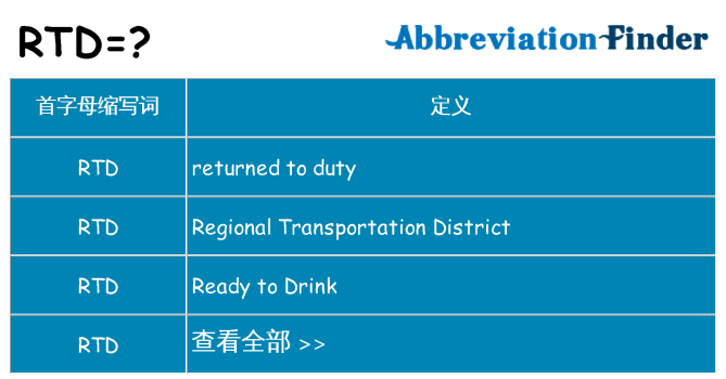 rtd 代表什么