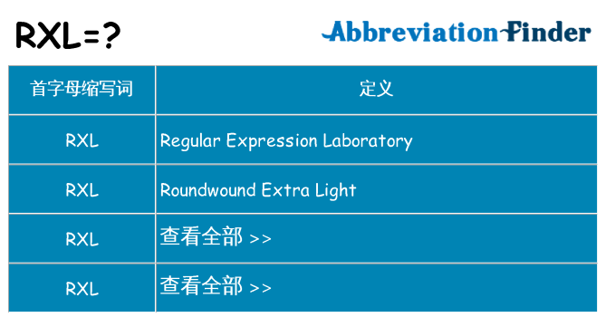 rxl 代表什么