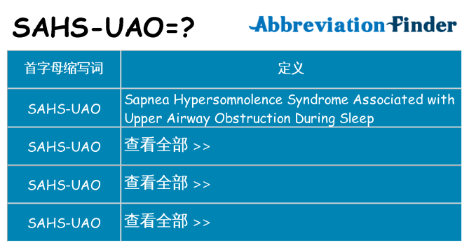 sahs-uao 代表什么