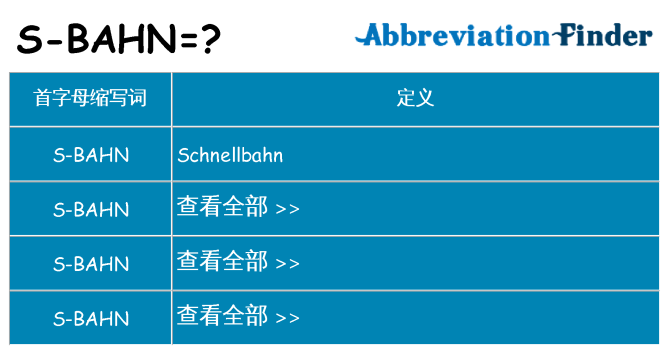 s-bahn 代表什么