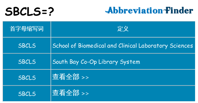 sbcls 代表什么