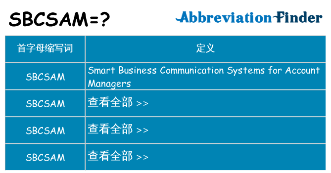 sbcsam 代表什么