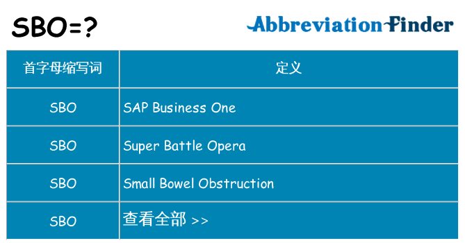 sbo 代表什么