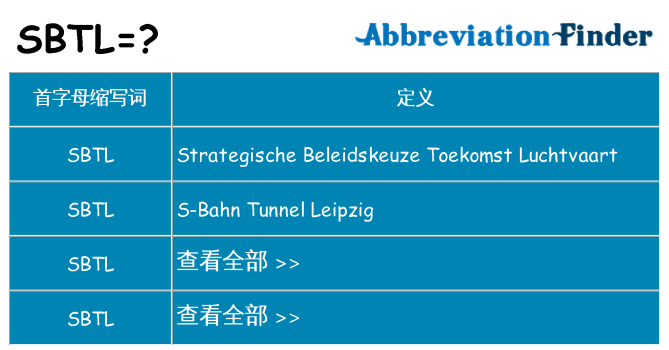 sbtl 代表什么