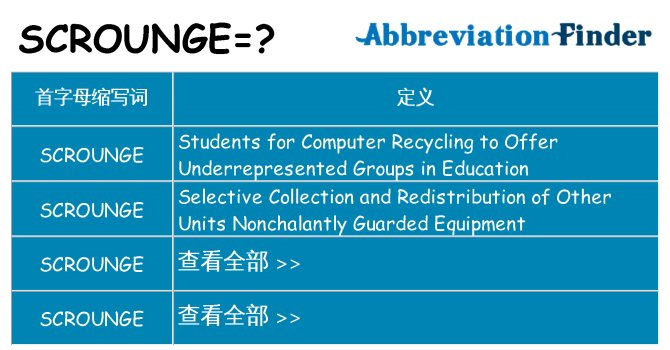 scrounge 代表什么