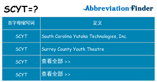 scyt 代表什么
