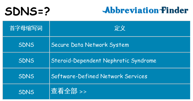 sdns 代表什么