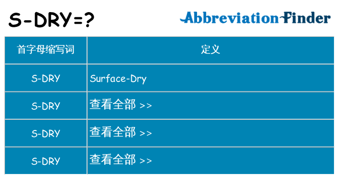 s-dry 代表什么