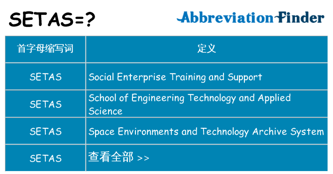 setas 代表什么