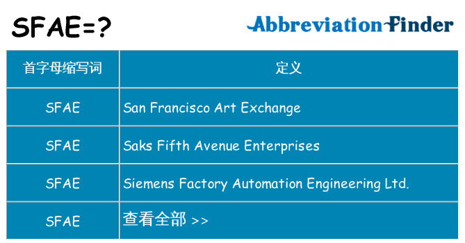 sfae 代表什么